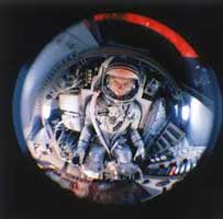 Image of astronaut in Mercury capsule